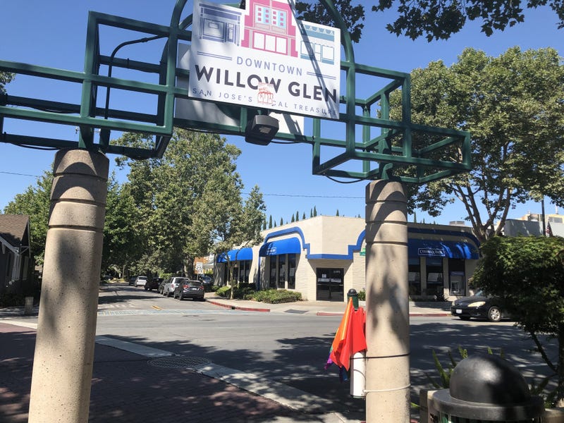 Pride flags were recently stolen from a San Jose crosswalk where pedestrians held them up as they crossed the street.