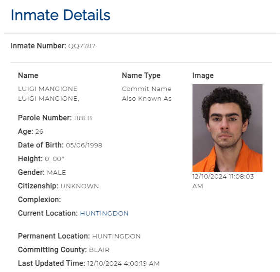 Luigi Mangione's latest mugshot shows him in an orange outfit