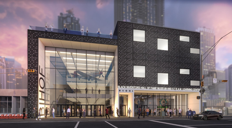Architectural drawing of the proposed Black Inventors Hall of Fame Museum.