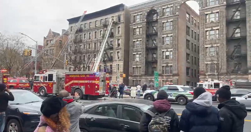 A fire broke out at an apartment in Harlem on Feb. 23, 2024. 