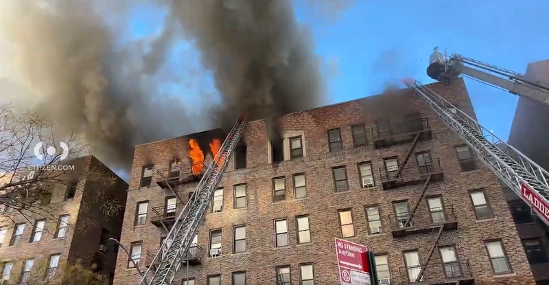 A five-alarm fire broke out in a Queens apartment on Dec. 20, 2023. 