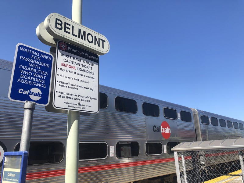 The Belmont station for Caltrain.