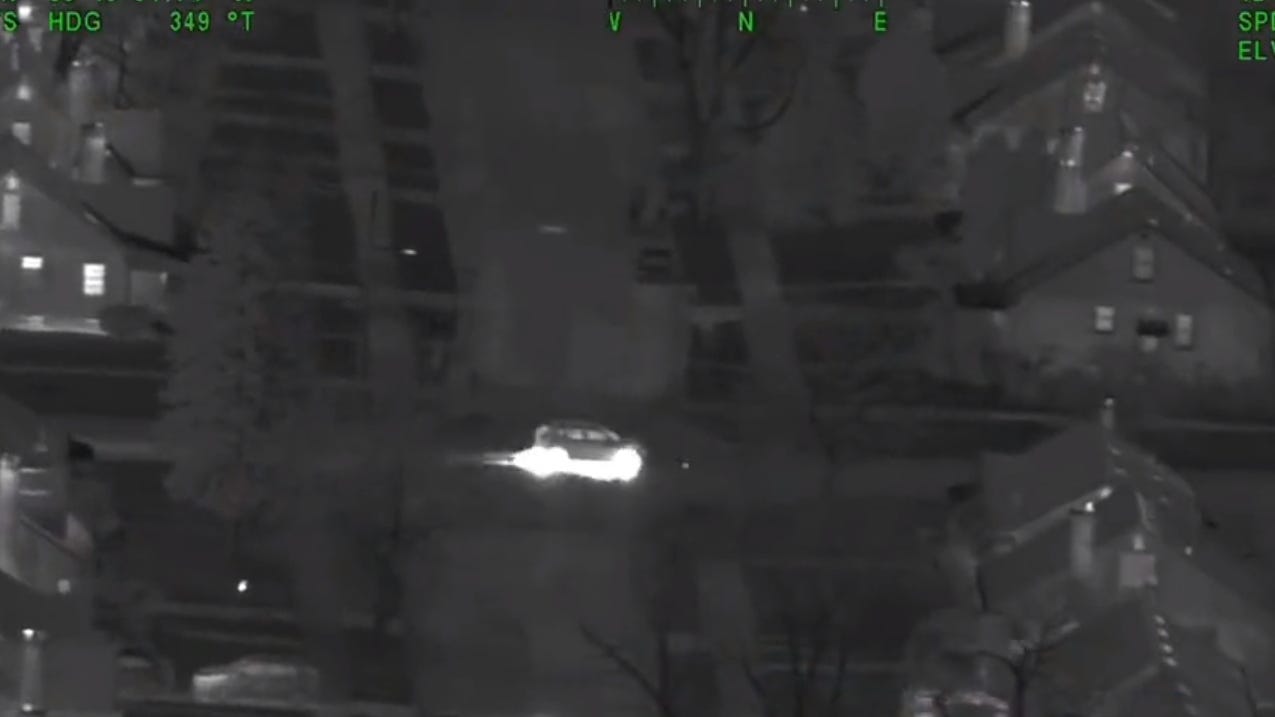 'Less danger to the public': MSP chopper takes over stolen Volvo pursuit in Detroit & leads to suspect arrests [VIDEO]