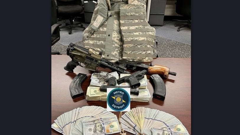 Detroit traffic stop leads to discovery of cocaine, fentanyl, oxycodone, stolen guns, body armor & more: MSP