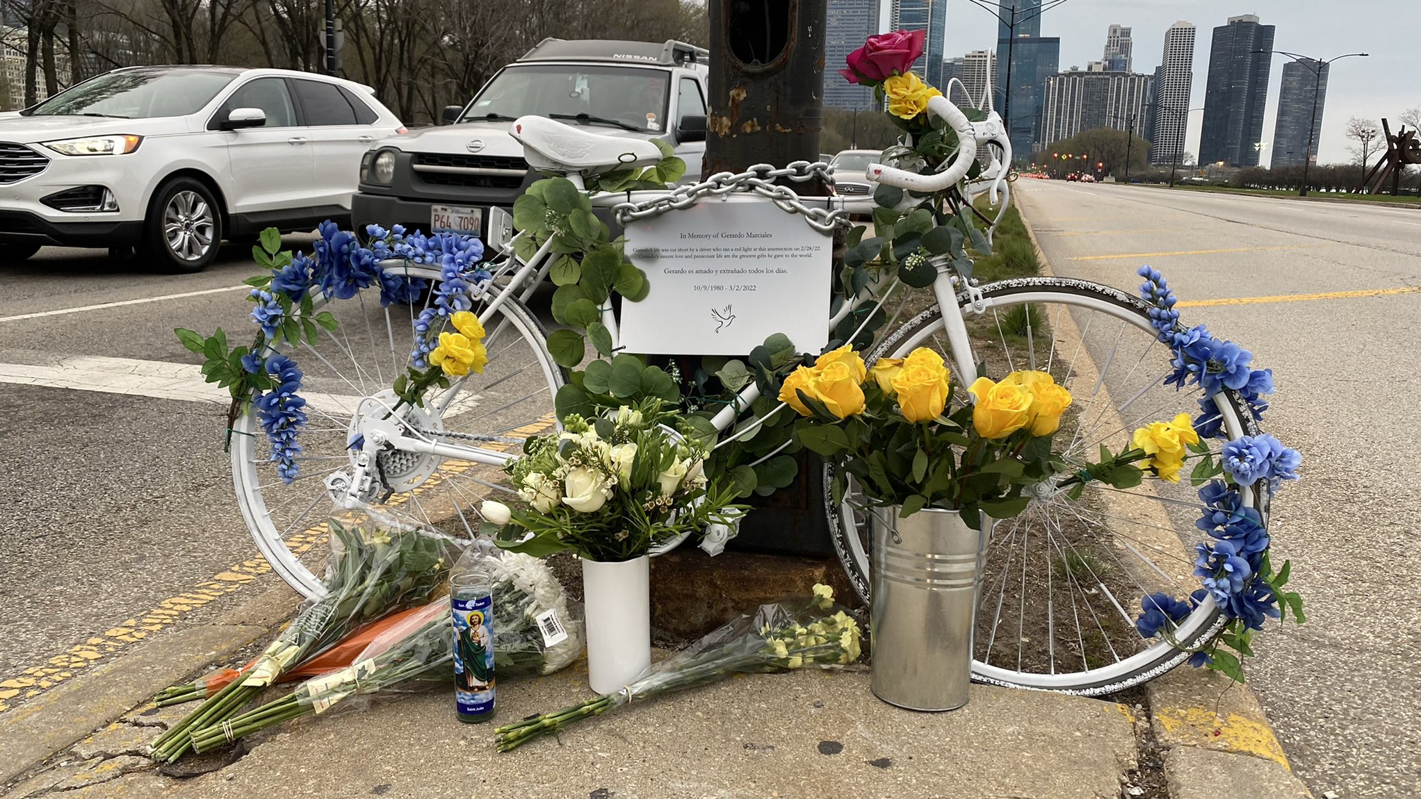 Family of killed cyclist remembered with creation of memorial on DuSable Lake Shore Drive