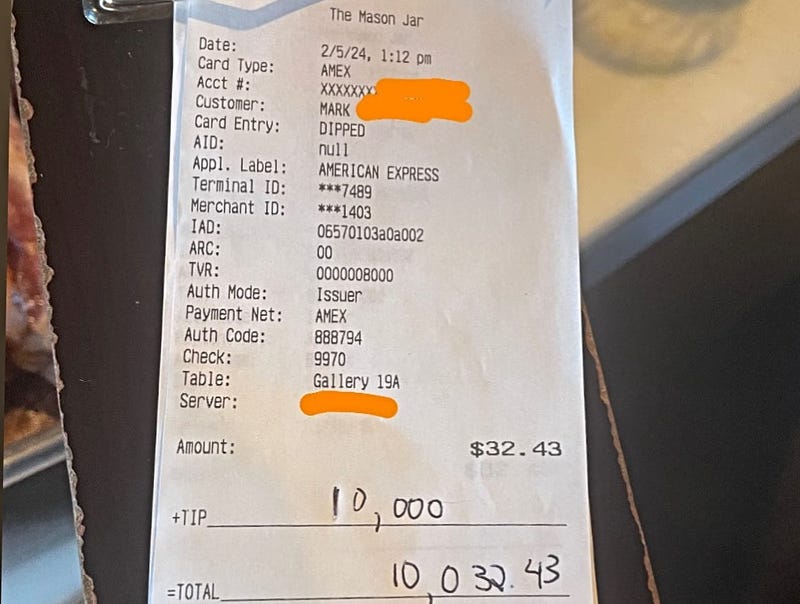 Server left a $10K tip in West Michigan