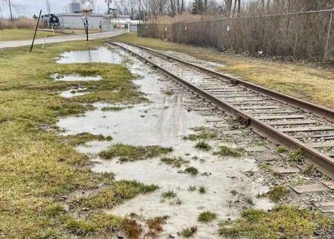 Pool of ‘corrosive milky liquid’ that may cause chemical burns discovered around Downriver railroad tracks