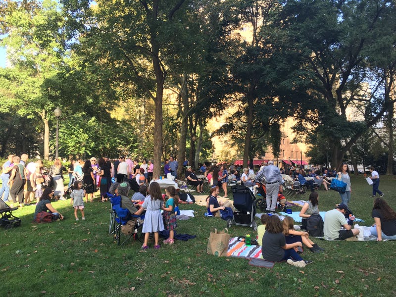 About 100 people gathered in Rittenhouse Square for a Rosh Hashanah celebration on Sunday.
