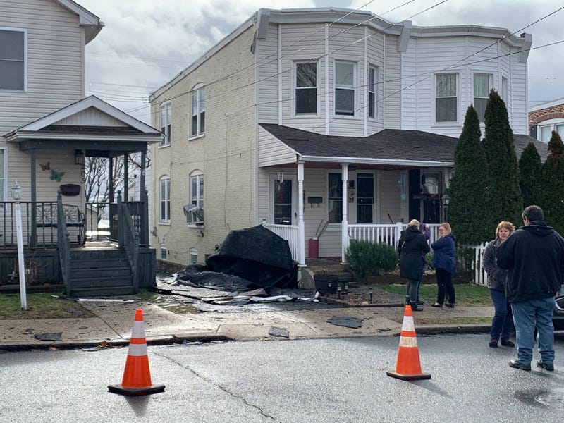 In Lower Chichester, the wind was so strong that part of a roof was blown off of a home.