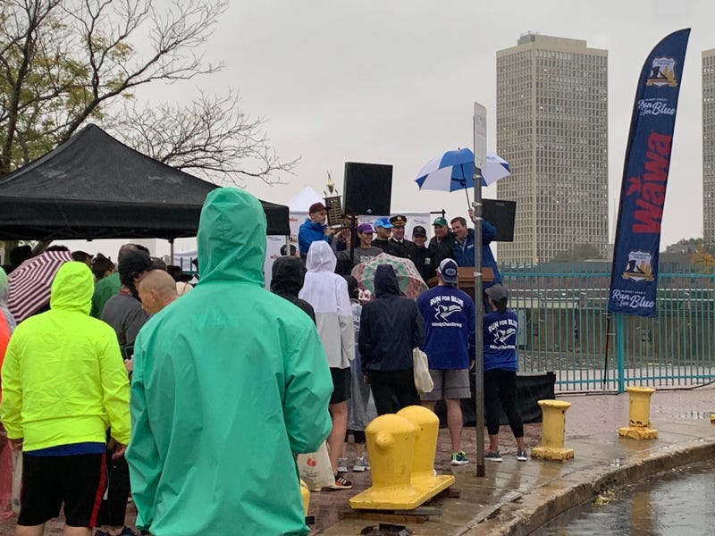 Officials and guests at the Run for Blue 5K, benefiting the Philadelphia Police Foundation.