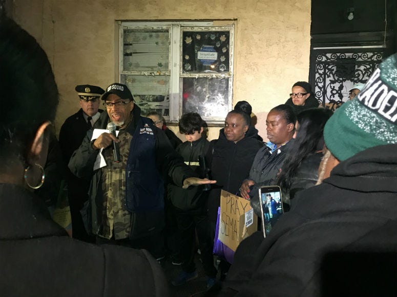The Frankford community came together Wednesday night to rally around the family of a 10-year-old boy who was shot last week as he was walking home from school.