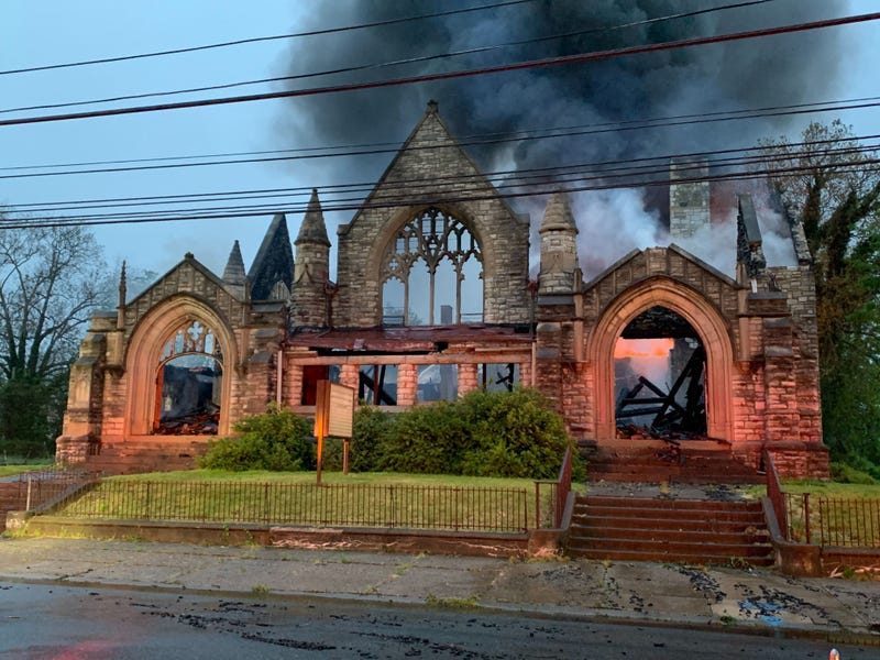 The old Third Presbyterian Church was ravaged by an early-morning fire on Thursday, May 28, 2020.
