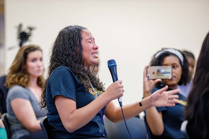 Abigail Chang speaks at the 2019 Mighty Writers Anti-Violence Forum.