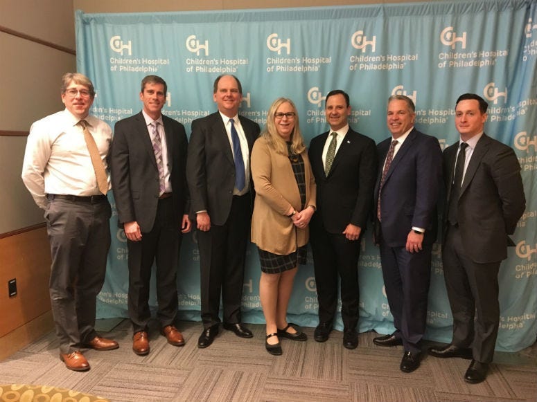 Pennsylvania's secretary of health, Dr. Rachel Levine (C), was in Philadelphia Wednesday afternoon, gathering information about child and maternal health.