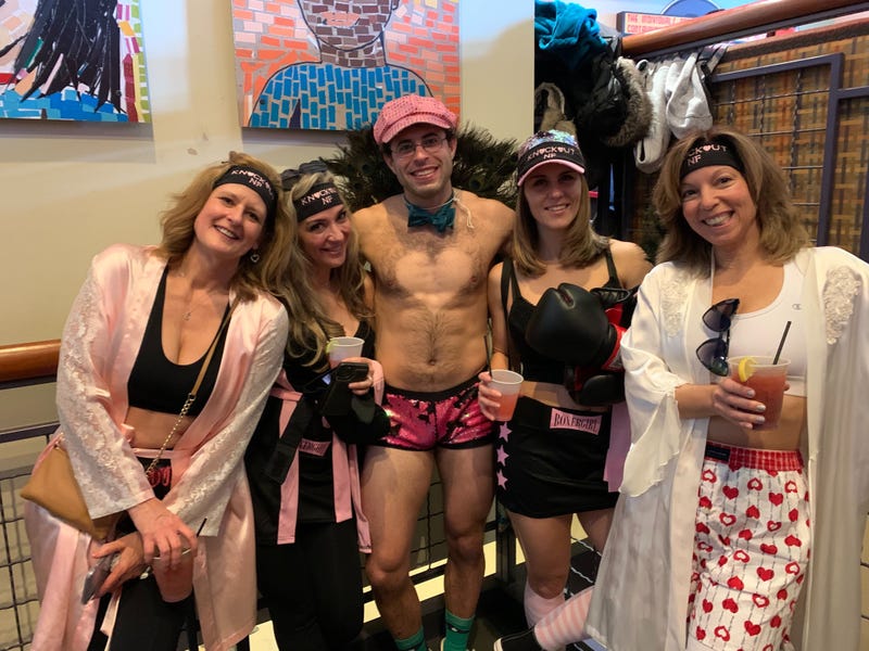 A group taking part in Cupid's Undie Run, a fundraiser for the Children's Tumor Foundation