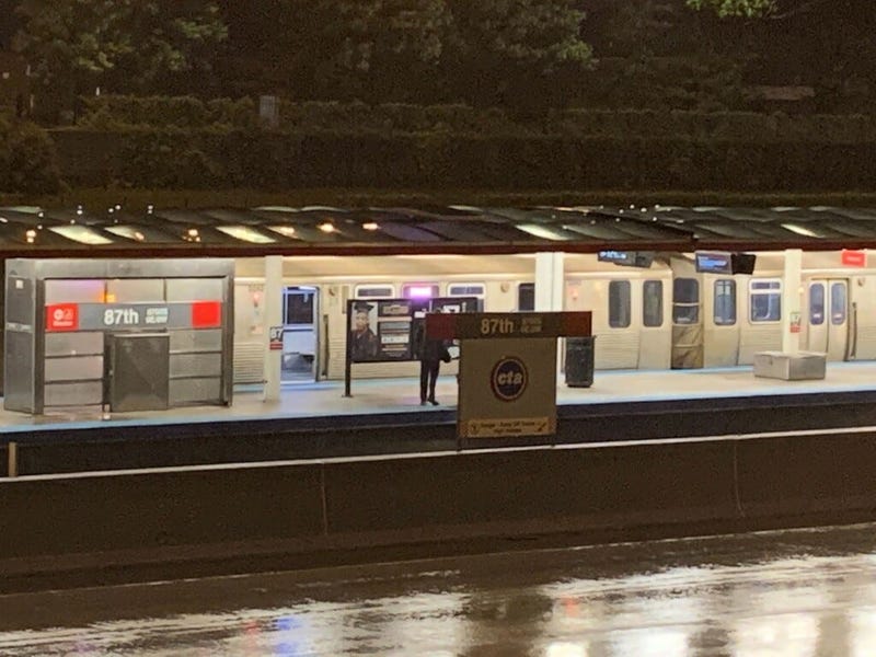 Chicago police are conducting a homicide investigation after a man was pushed in front of an oncoming train May 29, 2020, at the 87th Street Red Line station in Chatham. A suspect has been arrested.
