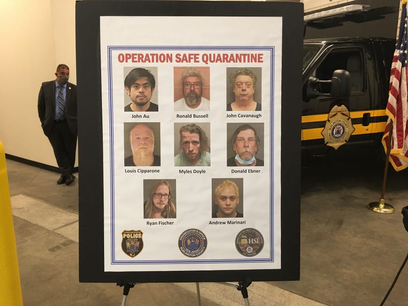 "Operation Safe Quarantine" poster shows eight men arrested in child porn crack down