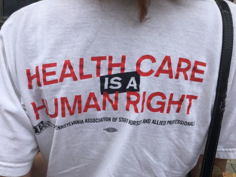 Thousands of people protested in front of Hahnemann University Hospital on Thursday afternoon to try and save the institution from what they believe is a real-estate deal.