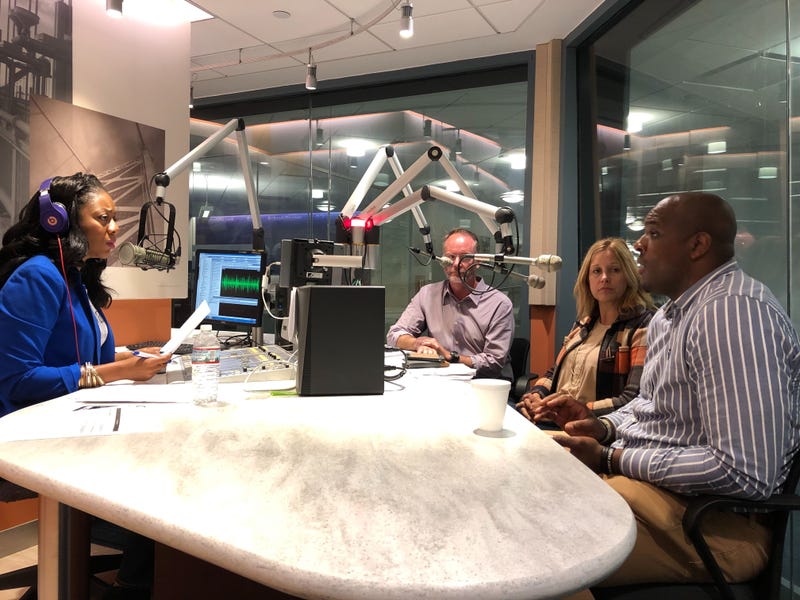 Representative Melissa Shusterman, John Allgood, and Preston Brown are on the Flashpoint panel, discussing compensation for college athletes.