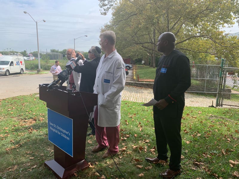 A rally at St. Christopher's Hospital.