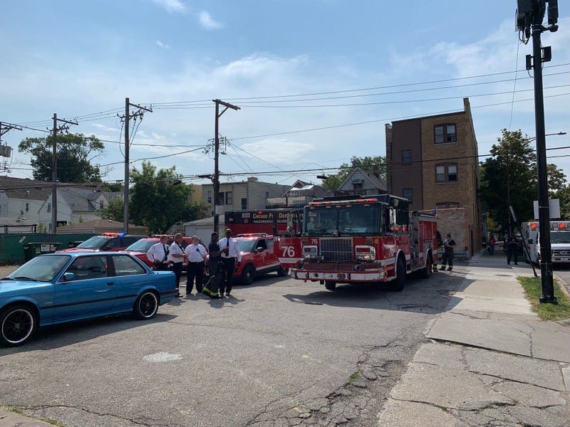 The Chicago Fire Department is conducting a hazardous materials response after a suspicious package was found in a mailbox Sept. 22, 2019, near Fullerton and Central Park avenues in Logan Square.