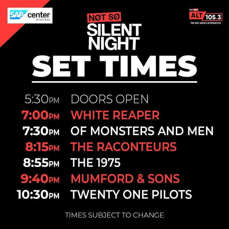 updated set times