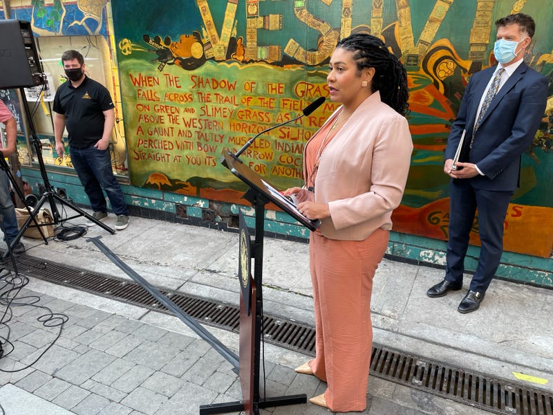 Mayor London Breed and San Francisco Health Director Dr. Grant N. Colfax announcing a new mandate that will require many indoor venues require employees and patrons show proof of full COVID-19 vaccination.