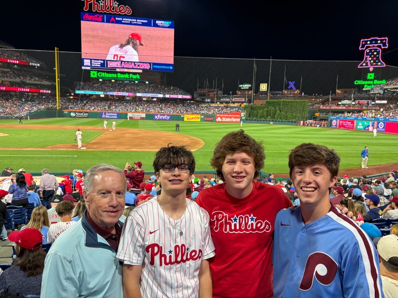 Jerry Bruderle and his grandsons at Citizens Bank Park