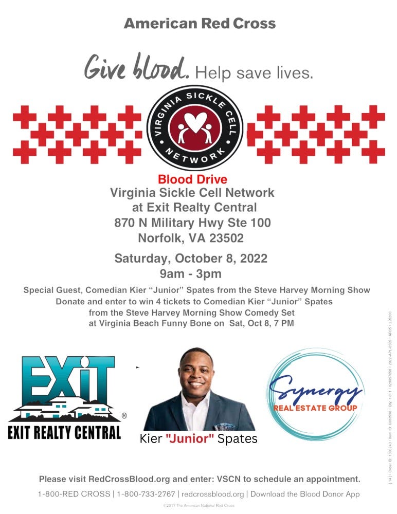 VA Sickle Cell Network Blood Drive flyer