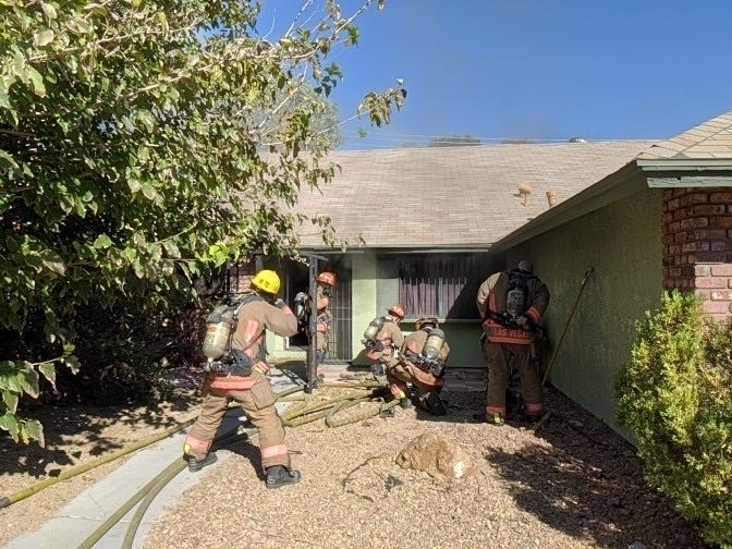 Scene of a house fire near Vegas Drive and Buffalo on 9-13-20