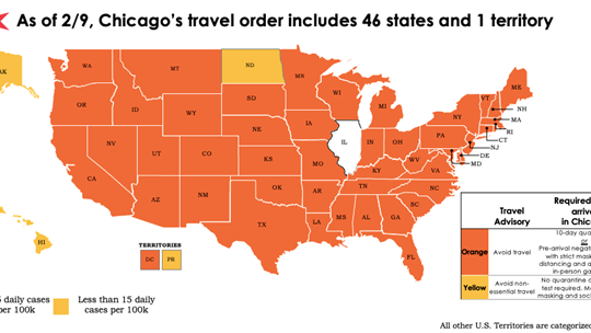 Chicago updates COVID-19 travel guidelines
