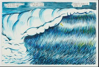Untitled (“It was the Moment . . . ”), 2013, 100 cm by 155 cm, one of the forged paintings Weinberger allegedly sold.