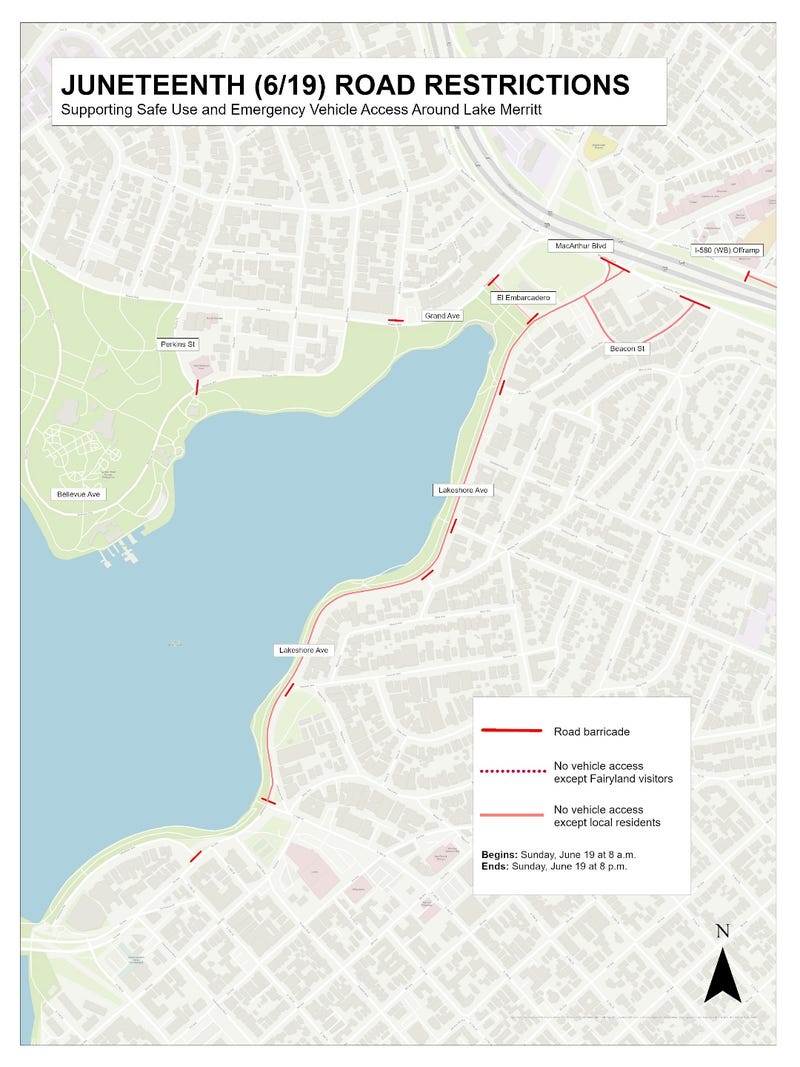 A map of the restrictions around the lake during the celebration.