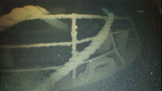 An almost 300-foot-long barge that sunk during a storm on the Great Lakes has been discovered almost 120 years after it was last seen taking on water and diving beneath the waves.