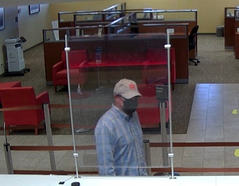 GCSO searching for Wells Fargo bank robbery suspect.