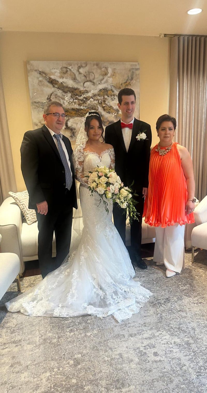 Lousine Adjemian with her family