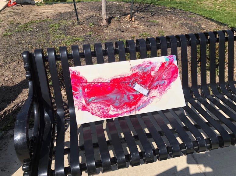 Artist leaves free art in Dodge Park