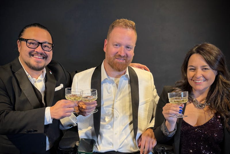 From left: Delicious City Philly podcast hosts Dave Wez, Eli Kulp and Marisa Magnatta