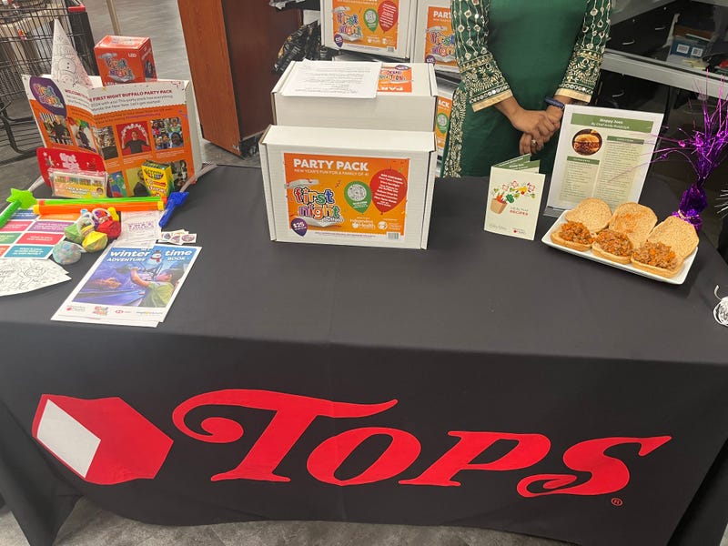Officials from Tops Markets, Oishei Children’s Hospital and Independent Health were all present to reveal this year’s First Night Family Party Packs and the entertainment lineup for the free online New Year’s Eve celebration (12/06/2023).