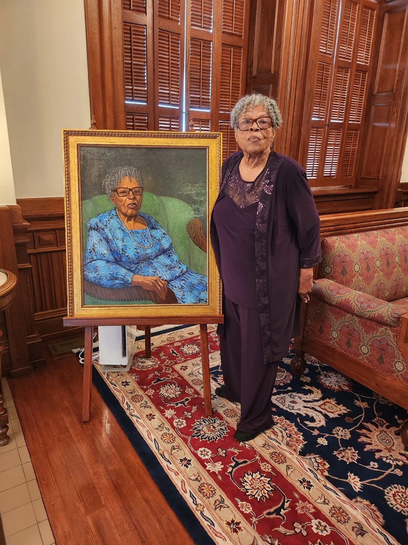 Opal Lee with portrait