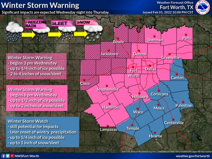 Winter storm warning issued