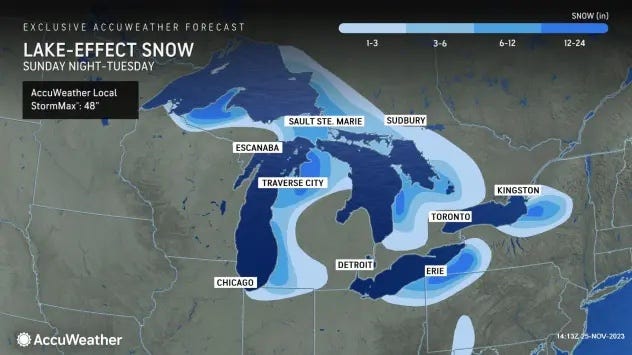 Experts warn treacherous travel conditions and whiteout bands of heavy flurries will begin Sunday and persist into the week as the first major snow event of the season sets its sight on Michigan.