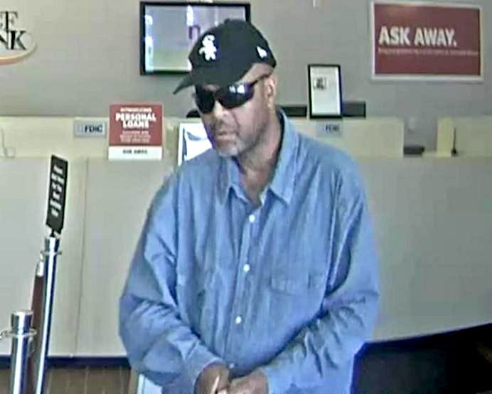 A video surveillance frame shows the suspect in a TCF Bank robbery in Oak Lawn on Oct. 8, 2019.