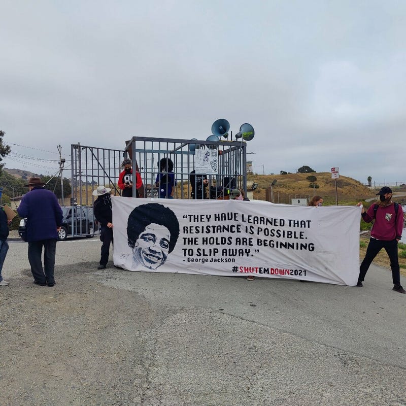 A prisoner's rights protest was held outside of San Quentin.