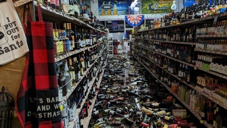 Fortuna liquor store destroyed in 6.4 earthquake