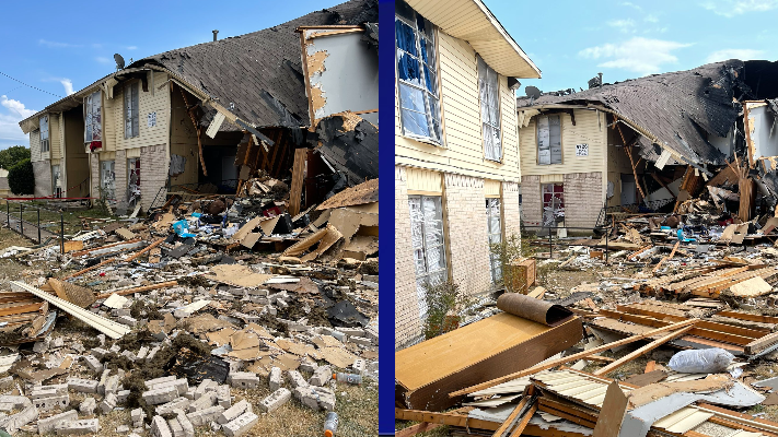A major apartment fire reported in southeast Dallas following natural gas explosion