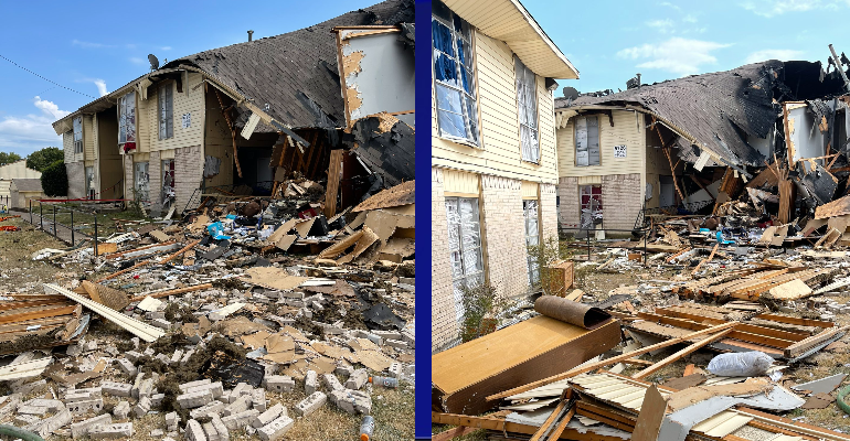 South Dallas apartment explosion and fire