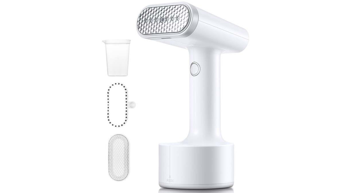Enjoy wrinkle-free clothes on your next vacation with this portable steamer