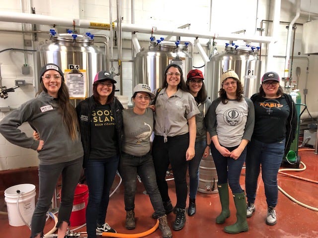 Women from a handful of local breweries are gathered in a room at Goose Island on West Fulton, collaborating on a beer they’re calling “Women of the House."