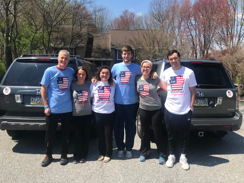 Pat Bastian and his family wearing his shirts